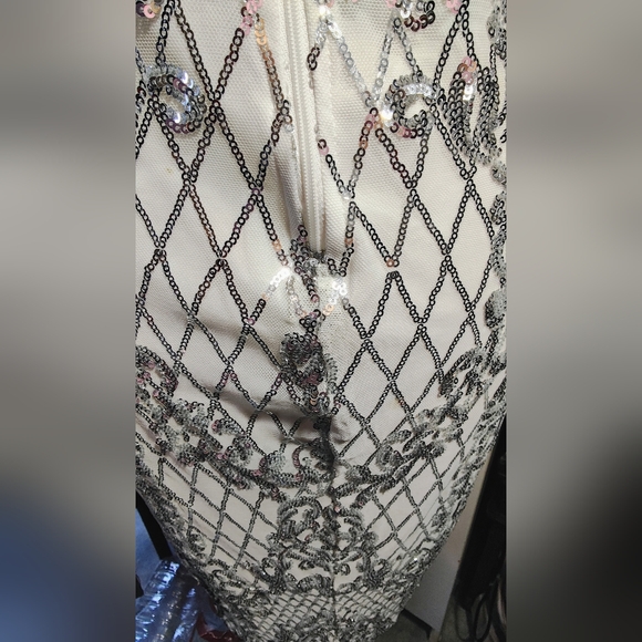 Privy Silver and White Midi Dress - Picture 12 of 16